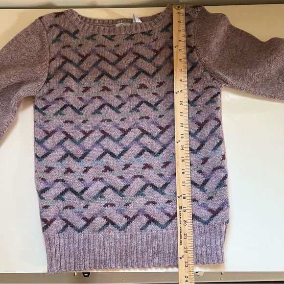 Northern Isles Vintage Sweater Wool Lilac Lavender Size Medium Geometric 80s - Picture 6 of 6